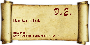 Danka Elek névjegykártya